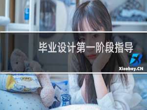 毕业设计第一阶段指导