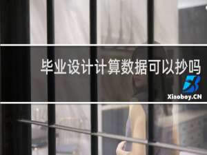 毕业设计计算数据可以抄吗