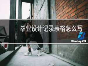 毕业设计记录表格怎么写