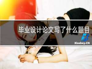毕业设计论文写了什么题目