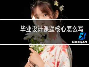 毕业设计课题核心怎么写