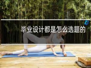 毕业设计都是怎么选题的