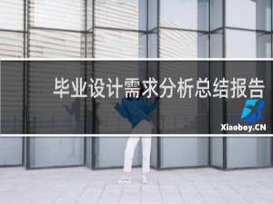 毕业设计需求分析总结报告