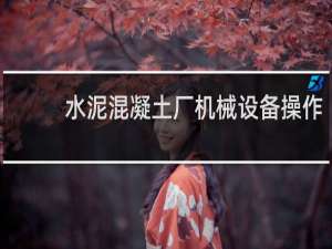 水泥混凝土厂机械设备操作
