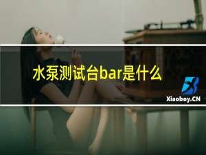 水泵测试台bar是什么