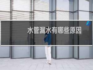 水管漏水有哪些原因