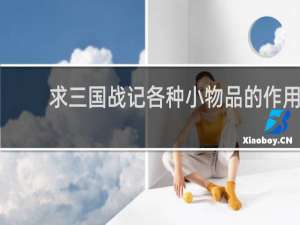 求三国战记各种小物品的作用