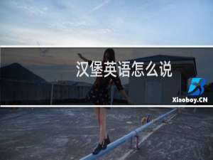 汉堡英语怎么说