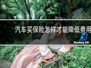 汽车买保险怎样才能降低费用