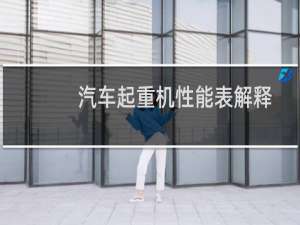 汽车起重机性能表解释