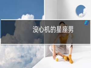 没心机的星座男