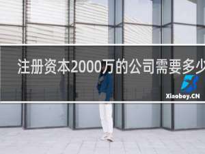 注册资本2000万的公司需要多少钱