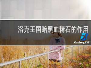洛克王国暗黑血精石的作用
