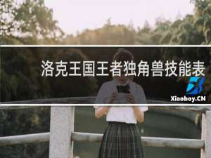 洛克王国王者独角兽技能表