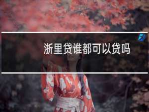浙里贷谁都可以贷吗