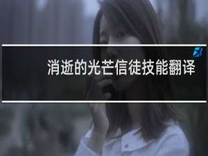 消逝的光芒信徒技能翻译