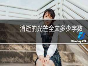 消逝的光芒全文多少字数