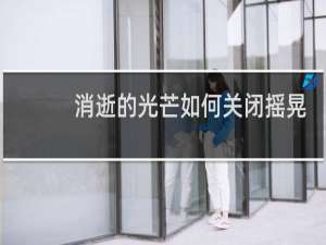 消逝的光芒如何关闭摇晃