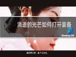 消逝的光芒如何打开装备