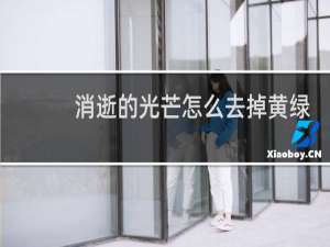 消逝的光芒怎么去掉黄绿