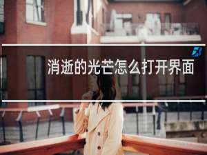 消逝的光芒怎么打开界面