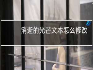 消逝的光芒文本怎么修改