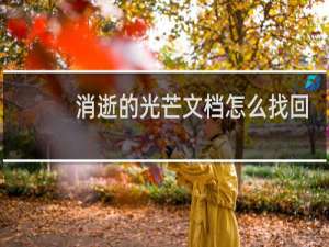 消逝的光芒文档怎么找回