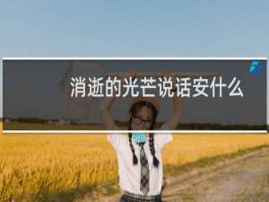 消逝的光芒说话安什么
