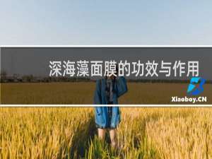 深海藻面膜的功效与作用