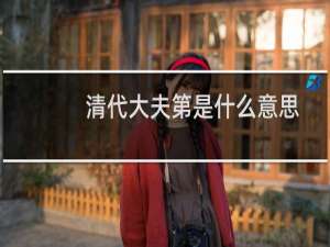 清代大夫第是什么意思