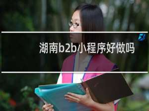 湖南b2b小程序好做吗