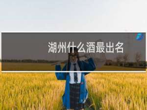 湖州什么酒最出名