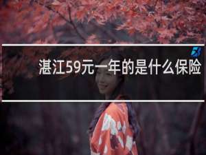 湛江59元一年的是什么保险