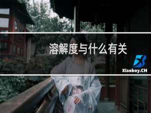 溶解度与什么有关