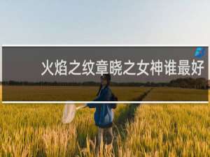 火焰之纹章晓之女神谁最好