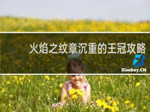 火焰之纹章沉重的王冠攻略