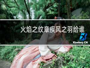 火焰之纹章疾风之羽给谁