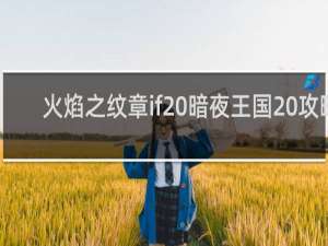 火焰之纹章if 暗夜王国 攻略