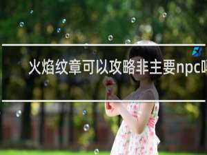火焰纹章可以攻略非主要npc吗