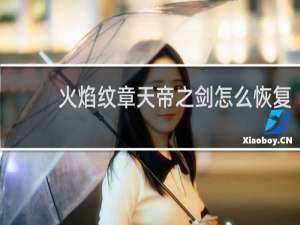 火焰纹章天帝之剑怎么恢复