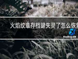 火焰纹章存档键失灵了怎么恢复