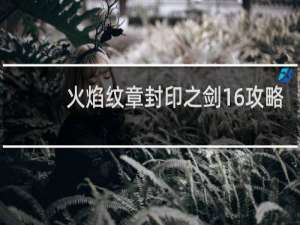 火焰纹章封印之剑16攻略