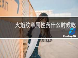 火焰纹章属性药什么时候吃