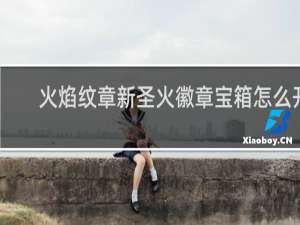 火焰纹章新圣火徽章宝箱怎么开