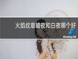 火焰纹章暗夜和白夜哪个好