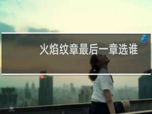 火焰纹章最后一章选谁