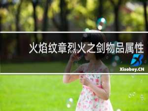 火焰纹章烈火之剑物品属性