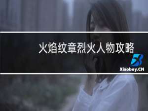 火焰纹章烈火人物攻略