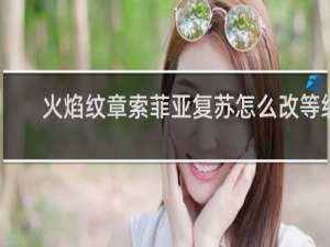 火焰纹章索菲亚复苏怎么改等级