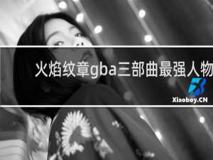 火焰纹章gba三部曲最强人物